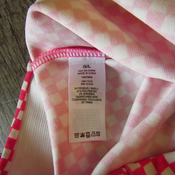 Funky Checkered Pink and White High-Waisted Flare Leg Pants Garage Barbie - Picture 6 of 6